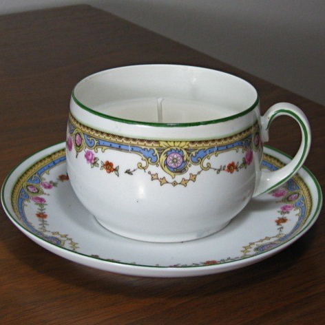Vintage Teacup Candle - White Linen Scent